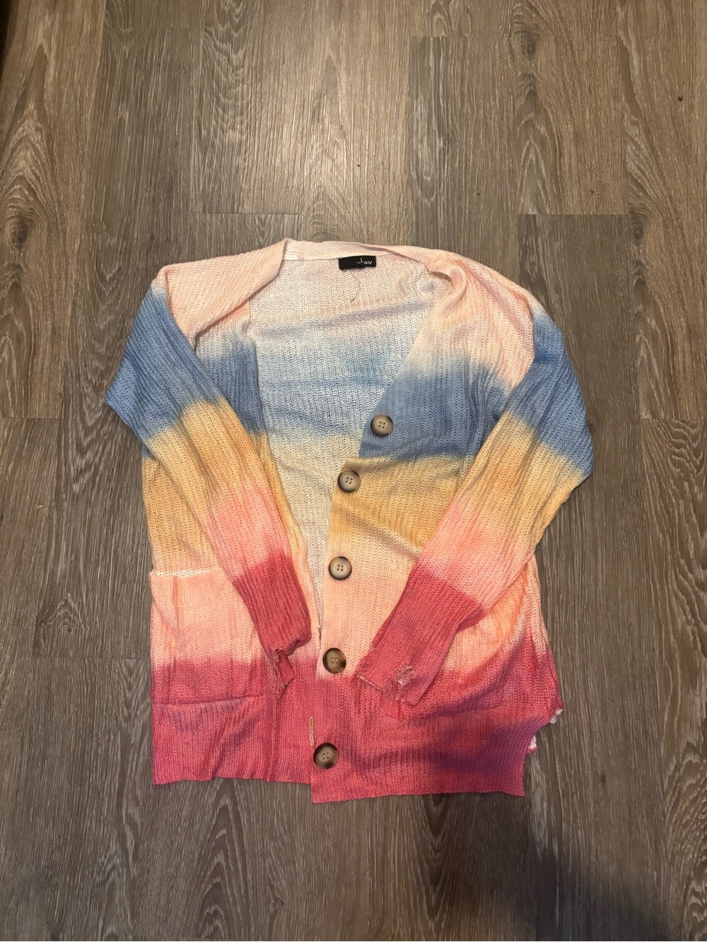 Women’s Gradient Multi-Color Button Front Cardigan Sweater